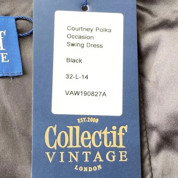 Collectif Courtney Polka Occasion Swing dress 10 - Picture 12 of 13